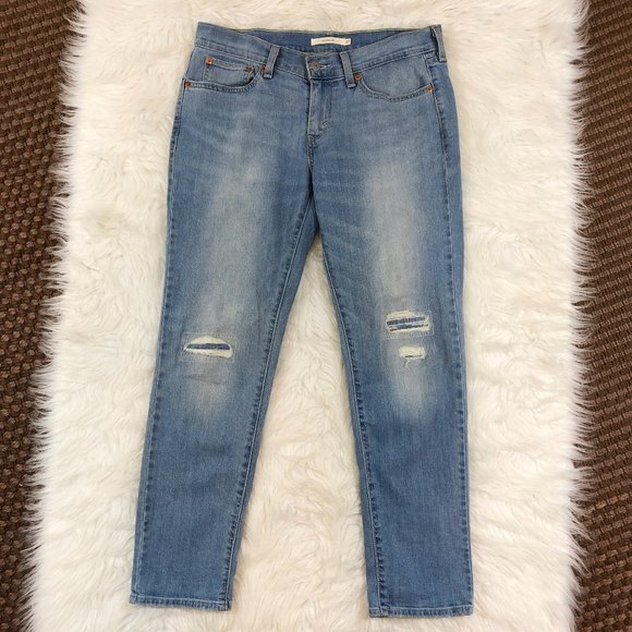 LEVI'S New Boyfriend Light Wash Jeans in Rolling Blues 27 - Picture 3 of 16